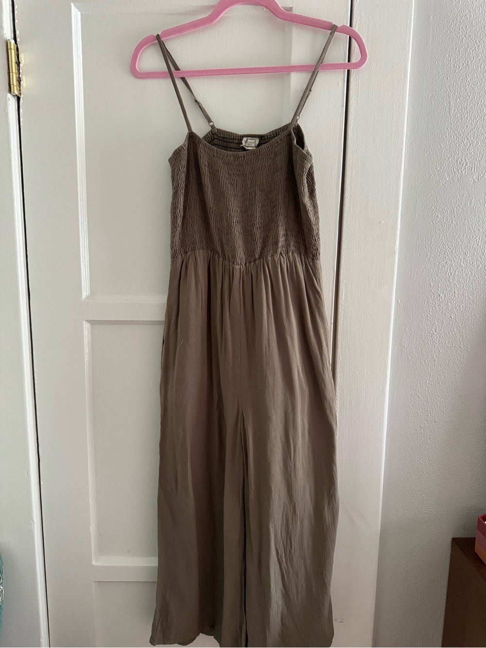 Women's Olive Green Spaghetti Strap Jumpsuit